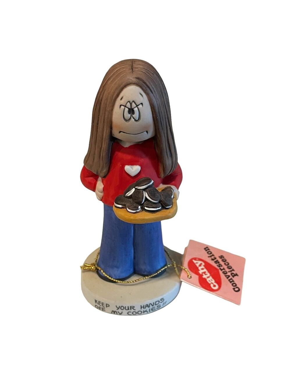 Vintage Figurine Ceramic Hand Painted Comic Cathy Guisewite Newspaper Nostalgic